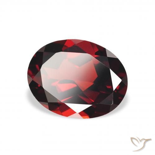 Granate almandino Rojo oscuro natural de 2.06 ct, Ovalada, VVS-VS