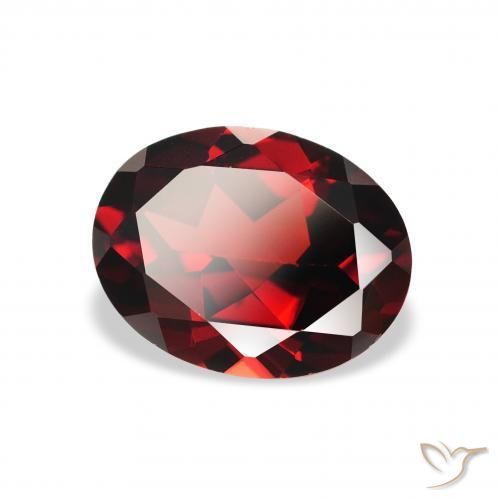 Granate almandino Rojo oscuro natural de 2.15 ct, Ovalada, VVS-VS