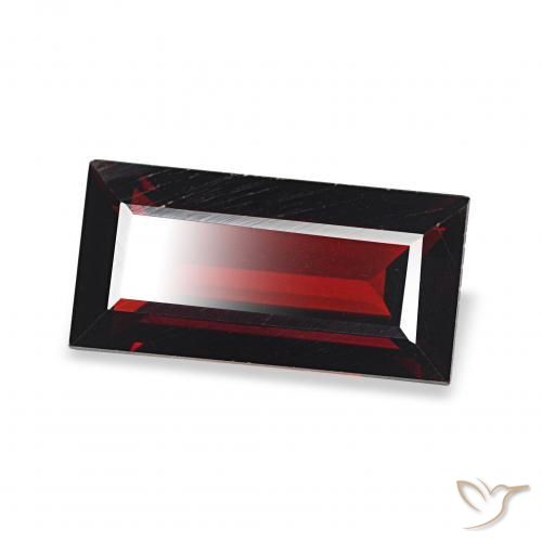 Granate almandino Rojo oscuro natural de 1.72 ct, Corte Baguette, VVS-VS