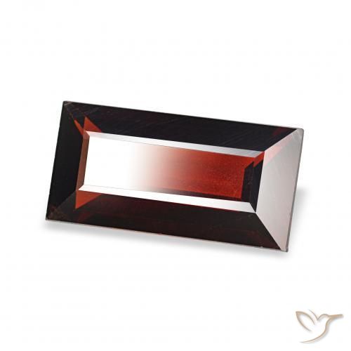 Granate almandino Rojo sangre intenso natural de 1.76 ct, Corte Baguette, VVS