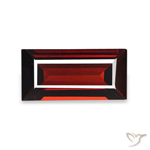 1.56ct Rojo sangre intenso Granate almandino Piedras Preciosas, Corte Baguette, VVS