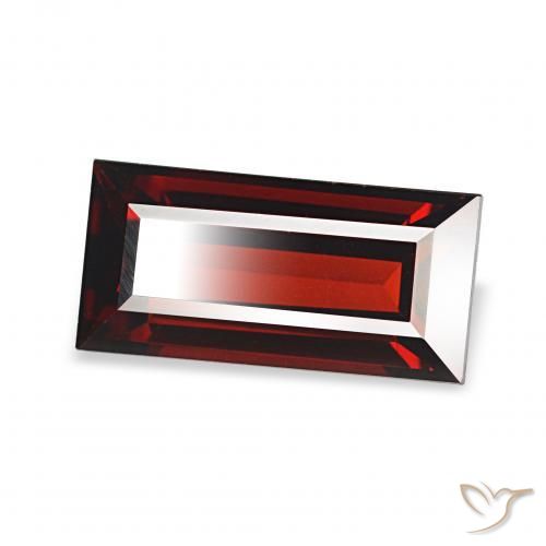 Granate almandino Rojo oscuro natural de 2.09 ct, Corte Baguette, VVS