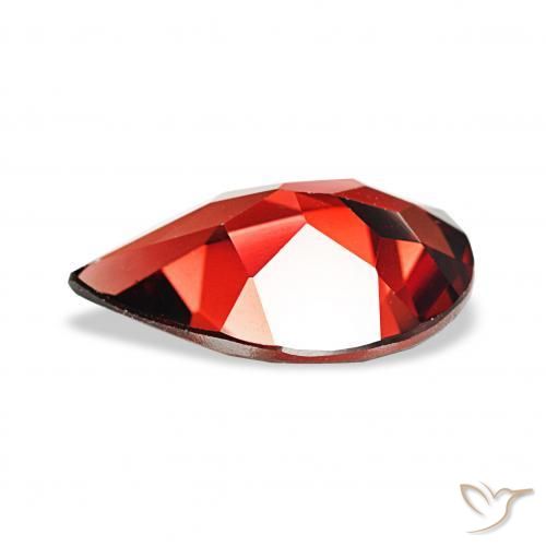 Granate almandino Rojo sangre intenso natural de 3.01 ct, En forma de pera, VVS