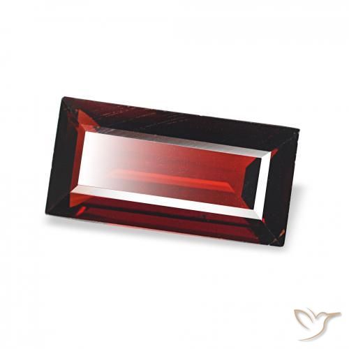 Granate almandino Rojo oscuro natural de 1.65 ct, Corte Baguette, VS