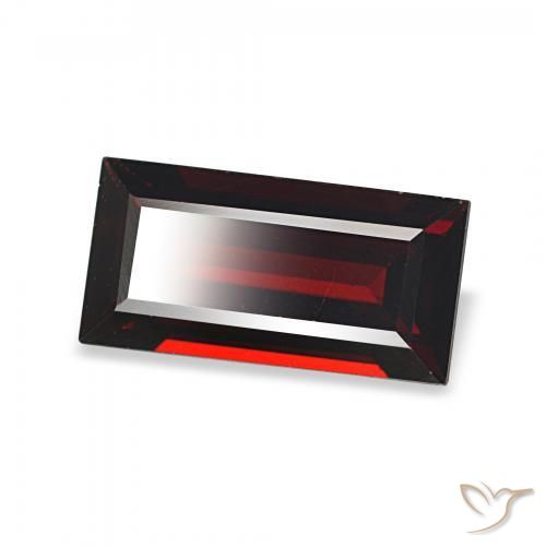 Granate almandino Rojo oscuro natural de 1.98 ct, Corte Baguette, VVS-VS