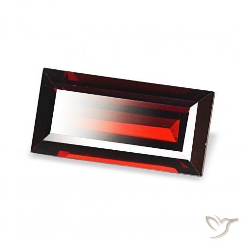Granate almandino Rojo sangre intenso natural de 1.92 ct, Corte Baguette, VVS-VS