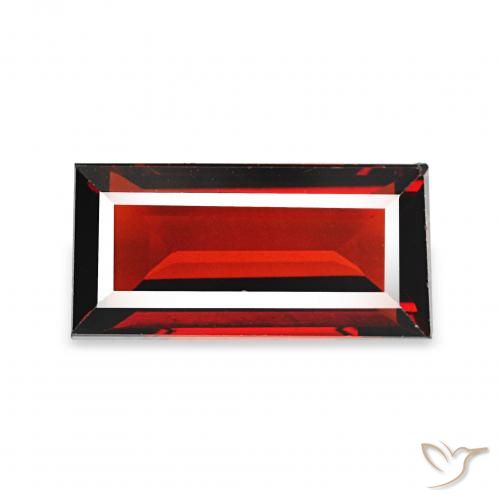 Granate almandino Rojo grosella natural de 2.04 ct, Corte Baguette, VVS