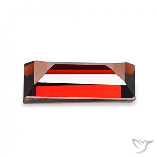 Granate almandino Rojo grosella natural de 2.04 ct, Corte Baguette, VVS