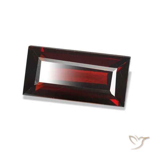 Granate almandino Rojo oscuro natural de 1.71 ct, Corte Baguette, VVS