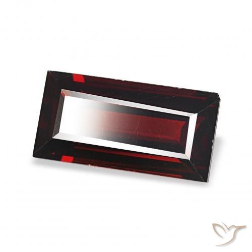 Granate almandino Rojo oscuro natural de 2.08 ct, Corte Baguette, VVS