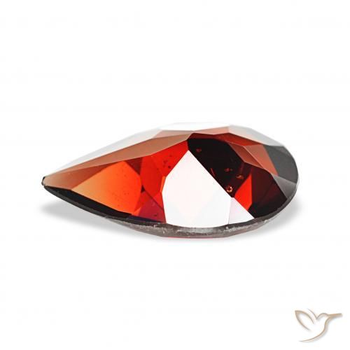 Granate almandino Rojo medio natural de 2.56 ct, En forma de pera, VS
