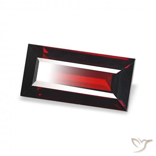 Granate almandino Rojo oscuro natural de 1.67 ct, Corte Baguette, VVS