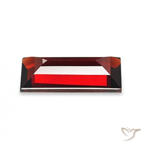 Granate almandino Rojo oscuro natural de 1.67 ct, Corte Baguette, VVS