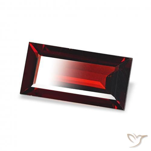 Granate almandino Rojo oscuro natural de 1.65 ct, Corte Baguette, VVS