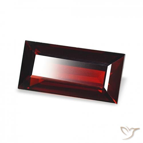 Granate almandino Rojo oscuro natural de 2.05 ct, Corte Baguette, VVS