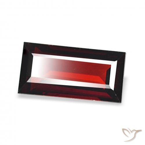 Granate almandino Rojo oscuro natural de 2.01 ct, Corte Baguette, VVS