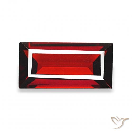 Granate almandino Rojo oscuro natural de 1.82 ct, Corte Baguette, VVS