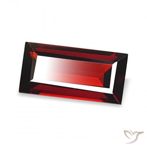 Granate almandino Rojo oscuro natural de 1.82 ct, Corte Baguette, VVS