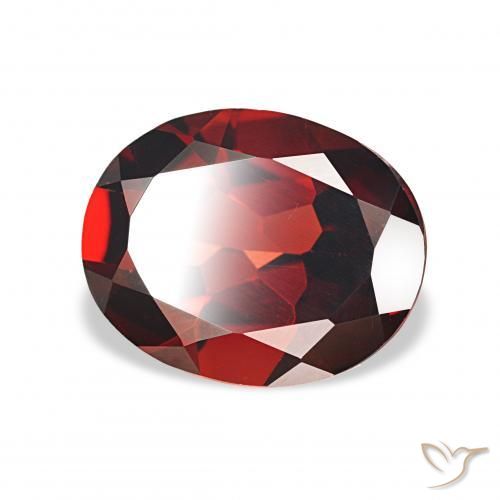 Granate almandino Rojo sangre intenso natural de 3.73 ct, Ovalada, VVS
