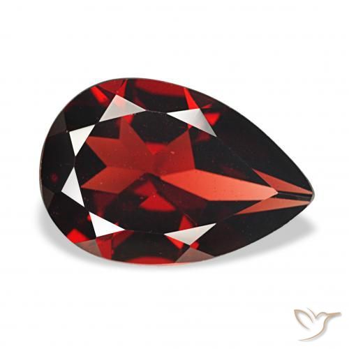 Granate almandino Rojo oscuro natural de 3.27 ct, En forma de pera, VVS-VS