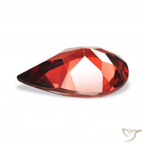 Granate almandino Rojo sangre intenso natural de 2.93 ct, En forma de pera, VVS-VS