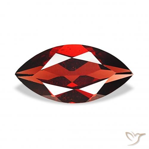 Granate almandino Rojo oscuro natural de 1.86 ct, Marquesa, VVS-VS