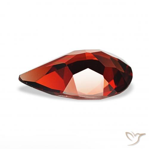 Granate almandino Rojo sangre intenso natural de 2.57 ct, En forma de pera, VVS-VS