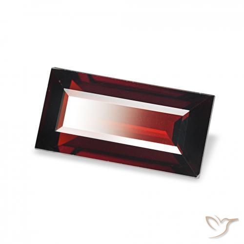 Granate almandino Rojo negruzco natural de 1.85 ct, Corte Baguette, VVS