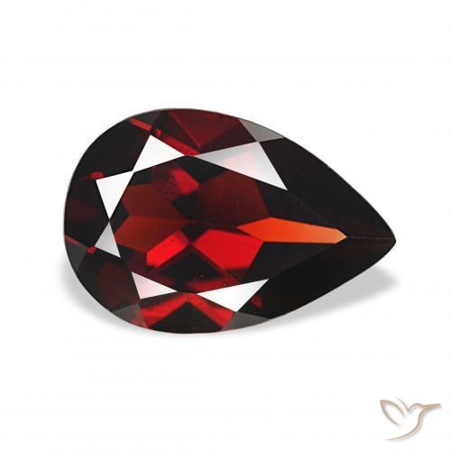 Granate almandino Rojo oscuro natural de 3.14 ct, En forma de pera, VVS