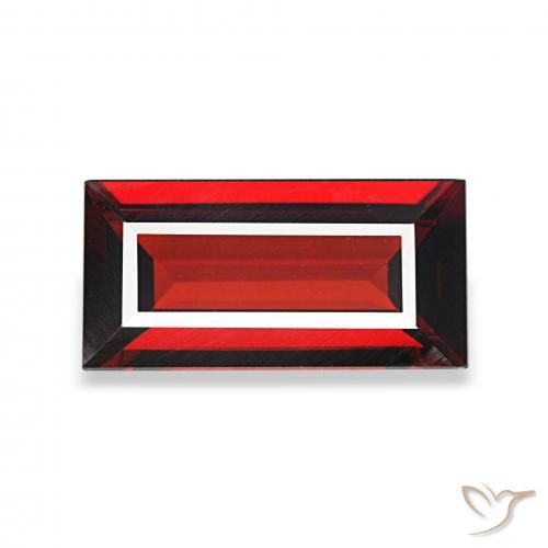 Granate almandino Rojo oscuro natural de 1.62 ct, Corte Baguette, VVS