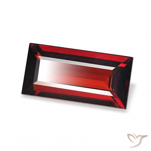 Granate almandino Rojo oscuro natural de 1.62 ct, Corte Baguette, VVS