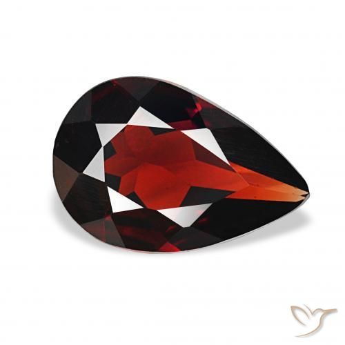 Granate almandino Rojo oscuro natural de 2.38 ct, En forma de pera, VVS