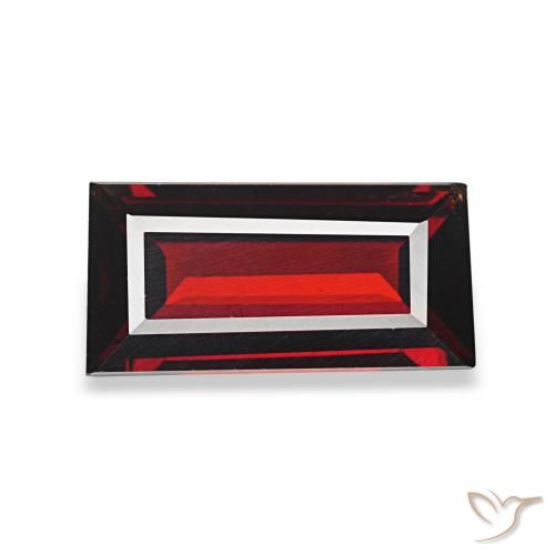 Granate almandino Rojo oscuro natural de 1.60 ct, Corte Baguette, VVS