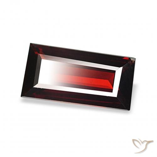 Granate almandino Rojo oscuro natural de 1.60 ct, Corte Baguette, VVS