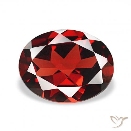 Granate almandino Rojo oscuro natural de 2.16 ct, Ovalada, VVS