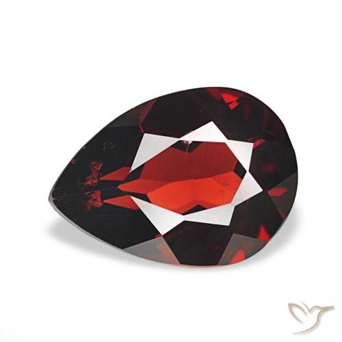Granate almandino Rojo oscuro natural de 2.31 ct, En forma de pera, VS