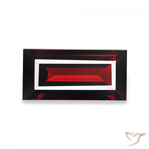 Granate almandino Rojo oscuro natural de 1.76 ct, Corte Baguette, VVS