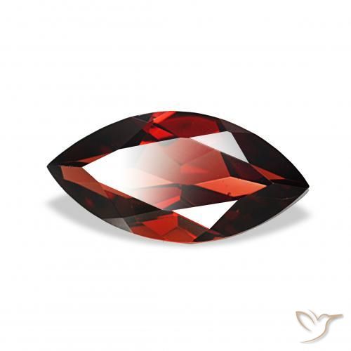 Granate almandino Rojo sangre intenso natural de 2.07 ct, Marquesa, VVS