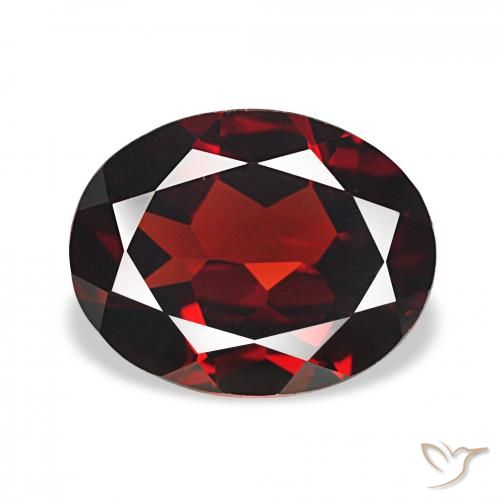Granate almandino Rojo oscuro natural de 3.00 ct, Ovalada, VVS