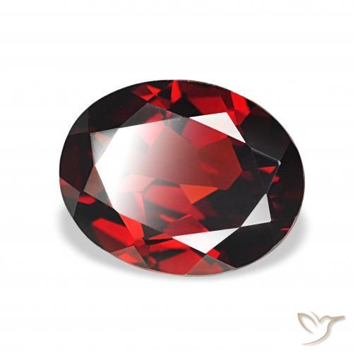 Granate almandino Rojo oscuro natural de 3.00 ct, Ovalada, VVS