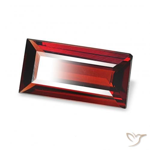 Granate almandino Rojo oscuro natural de 1.53 ct, Corte Baguette, VVS
