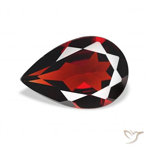 Granate almandino Rojo oscuro natural de 2.90 ct, En forma de pera, VVS