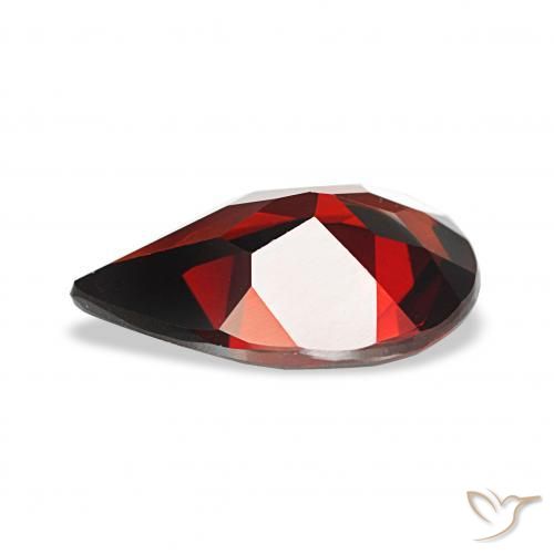 Granate almandino Rojo oscuro natural de 2.90 ct, En forma de pera, VVS