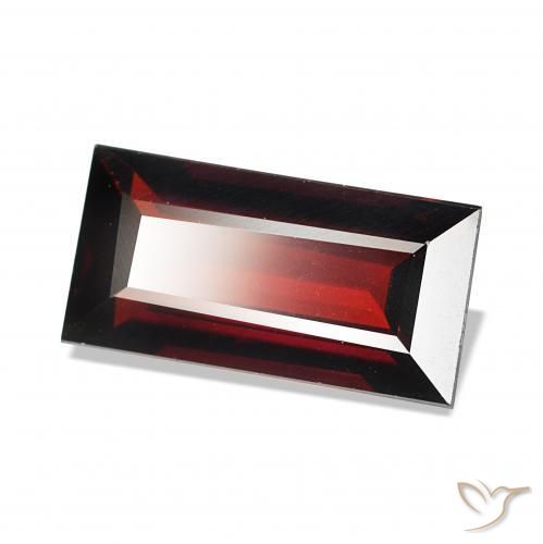 Granate almandino Rojo oscuro natural de 1.82 ct, Corte Baguette, VVS