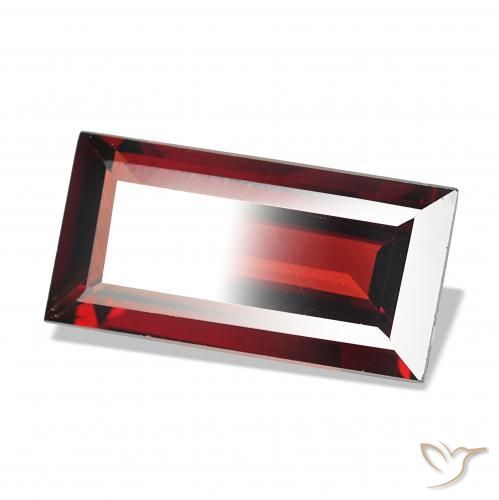 Granate almandino Rojo oscuro natural de 1.67 ct, Corte Baguette, VVS