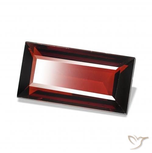 Granate almandino Rojo oscuro natural de 1.59 ct, Corte Baguette, VVS
