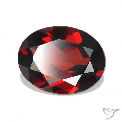 Granate almandino Rojo oscuro natural de 2.15 ct, Ovalada, VVS
