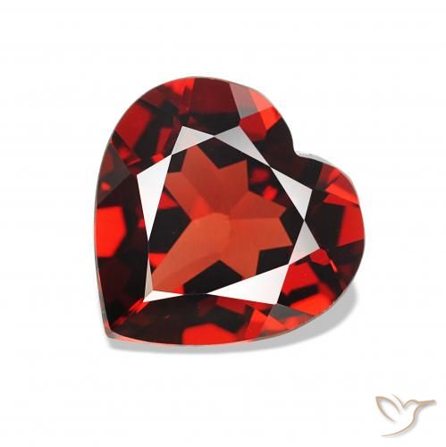 Granate almandino Rojo grosella natural de 1.33 ct, Corazón, VVS