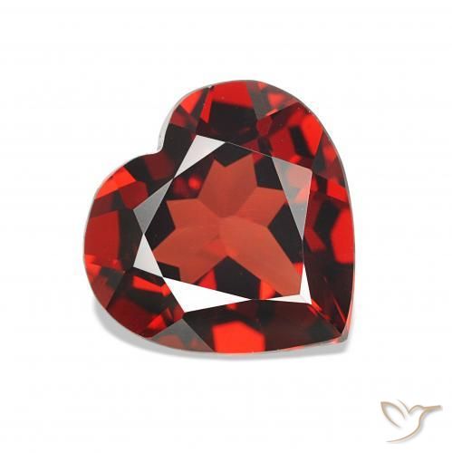 Granate almandino Rojo grosella natural de 1.33 ct, Corazón, VVS