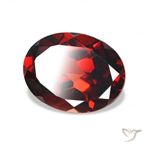 Granate almandino Rojo oscuro natural de 2.02 ct, Ovalada, VVS